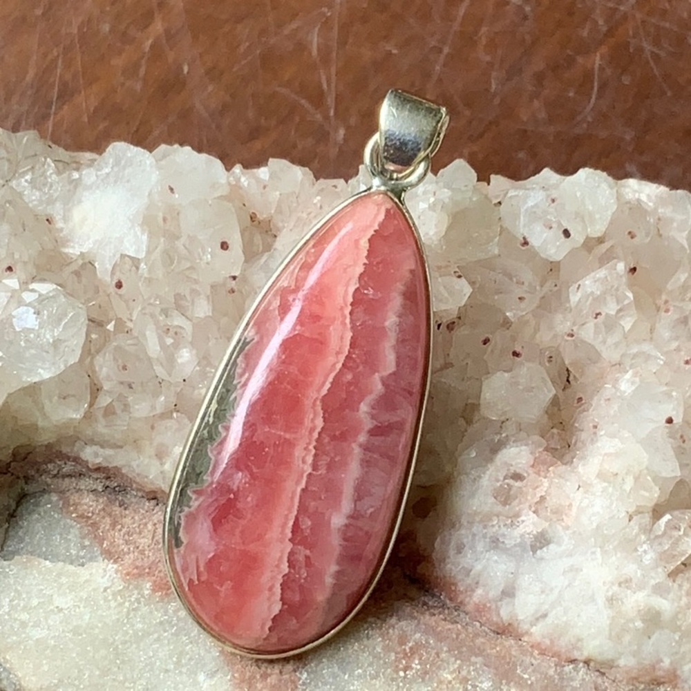 RHODOCHROSITE 925 STERLING SILVER PENDANT